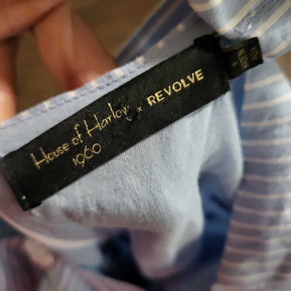 House of Harlow x Revolve White and Blue Devi Stripe Jumpsuit Small - Picture 6 of 14